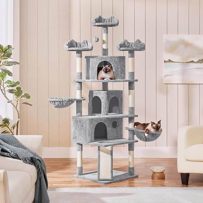 Yaheetech 76.5in Multi-Level Large Cat Tree, Big Cat Tower - Image 2
