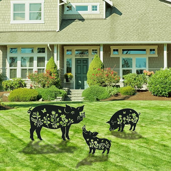 Pig Metal Garden Stakes Yard Decor, Lawn Ornaments - Image 6