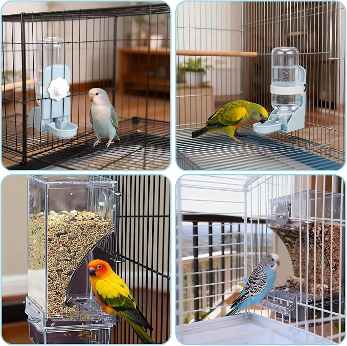 Rypet No Mess Bird Water Feeder Dispenser Set Automatic Bird Feeder Transparent - Image 6