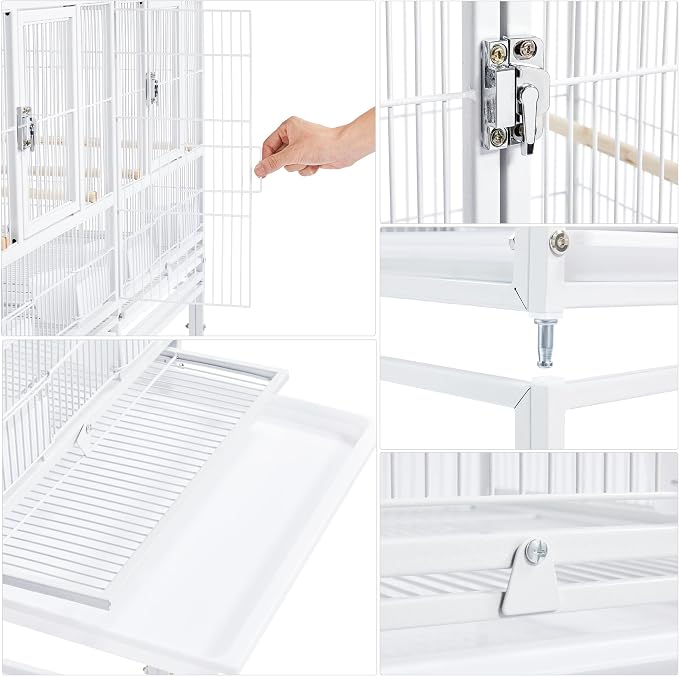 Yaheetech Stackable Divided Breeder Breeding Parakeet Bird Cage - Image 6