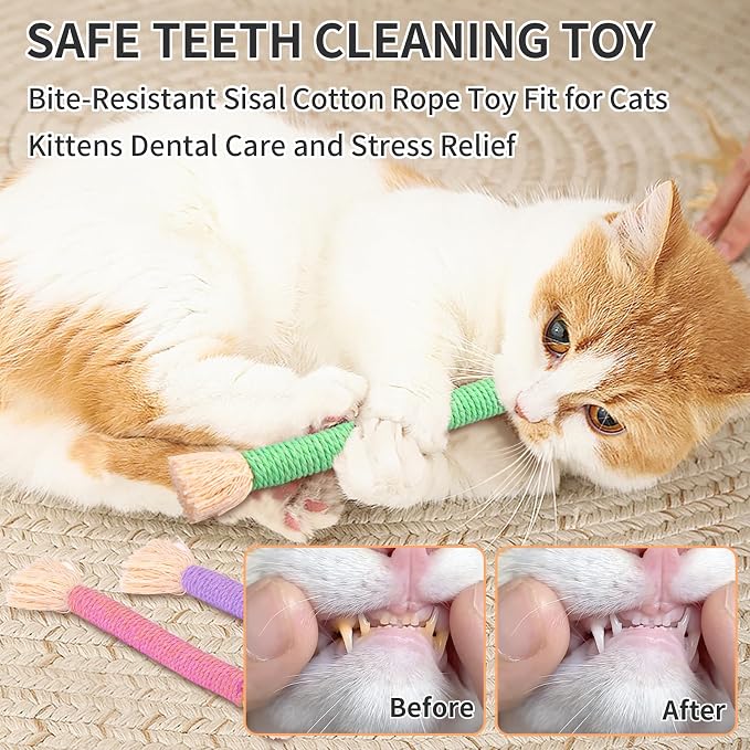 Retro Shaw Kitten Toys 4Pcs, Cat Chew Ropes - Image 6