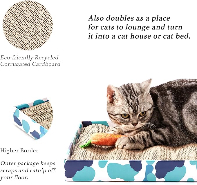 PEEKAB Cat Scratcher Cardboard Reversible Scratching Board Kitty Corrugated - Image 4