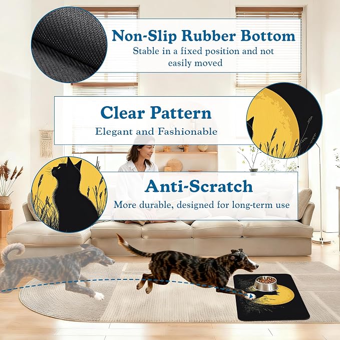 Giner Cat Moon Pet Food Mat for Cats and Dogs–Christmas Stocking Absorbent - Image 4