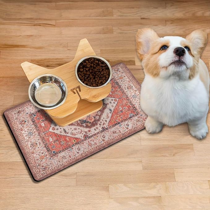 Absorbent Pet Dog Bowl Mat for Food and Water, Pet Cat Food Feeding Mat - Image 2