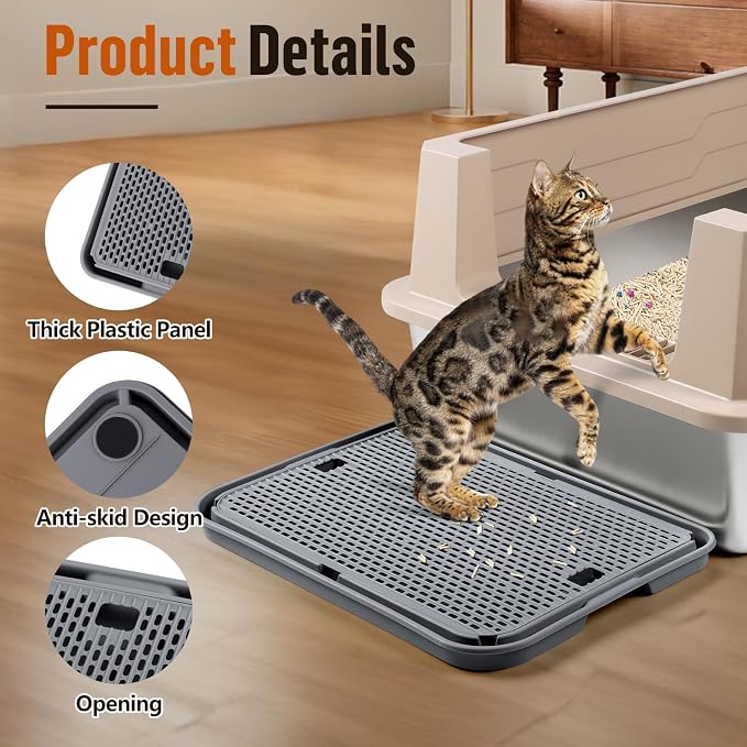 Large Cat Litter Box Step Mat, 16.5"x11.2" Cat Ramp Stairs, Cat Litter Catcher - Image 4