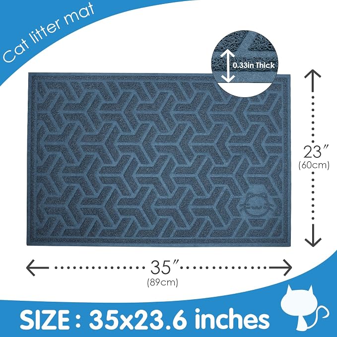 UPSKY Cat Litter Mat, Litter Trapping Mat Soft on Kitty Paws, Large Litter Box - Image 3