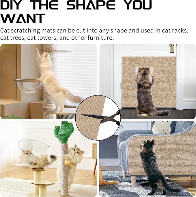 2 Pcs Total 78.8"x15.8" Cat Scratch Mat, Cat Scratch Couch Furniture Protector - Image 6