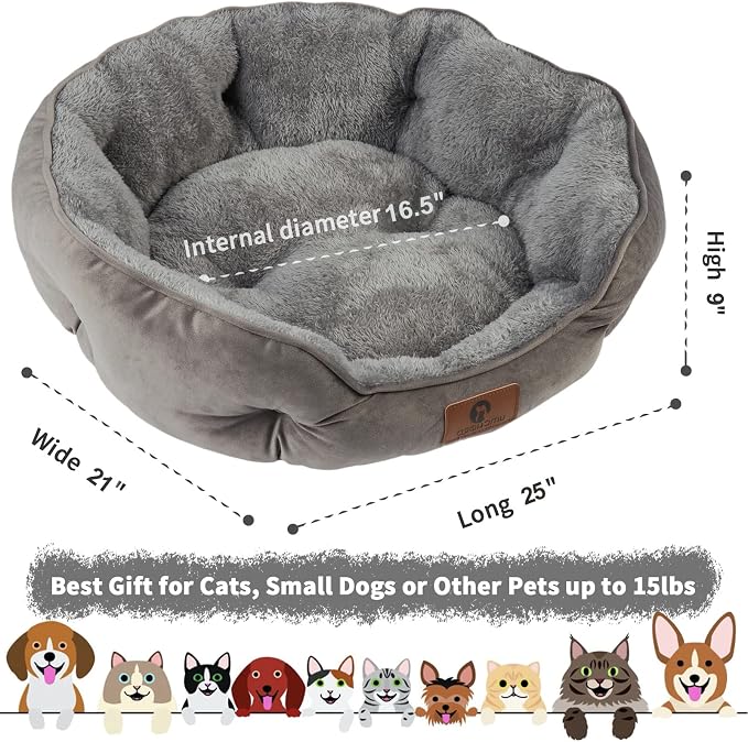 Asvin Medium Dog Bed for Medium Dogs, Cat Beds for Indoor Cats, Pet Bed for - Image 3