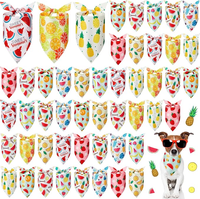 Weewooday 50 Pcs Fruit Dog Bandanas Bulk by Weewooday