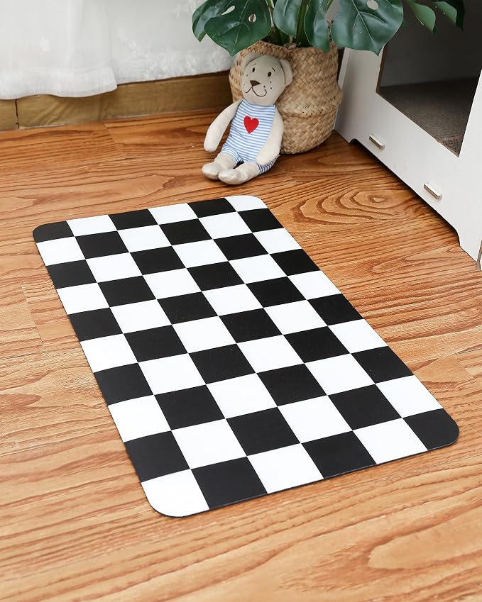 Ralxion Checkered Dog Feeding Mat, Absorbent Mats - Image 2