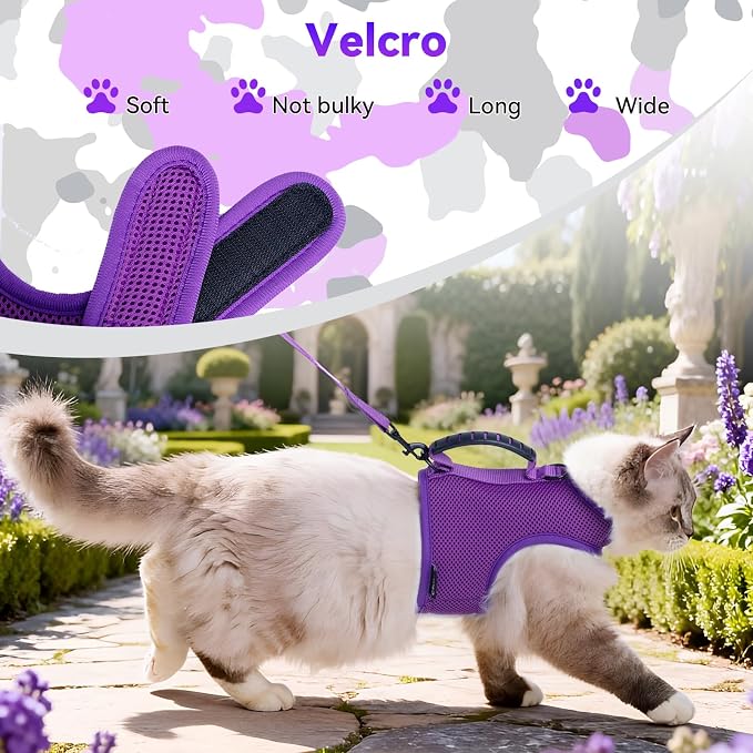 Cat Harness and Leash for Walking Escape Proof Breathable Mesh Fabric, - Image 5