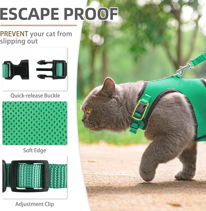 PUPTECK Soft Mesh Cat Vest Harness and Leash Set Puppy Padded Pet Harnesses - Image 3