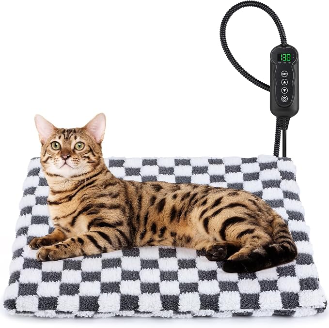 MIXJOY Heated Cat Bed, 11 Adjustable Temperature Cat Heating Pad Indoor by MIXJOY