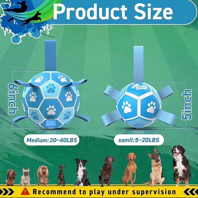 QDAN Dog Toy Balls, Dog Soccer Ball - Image 4