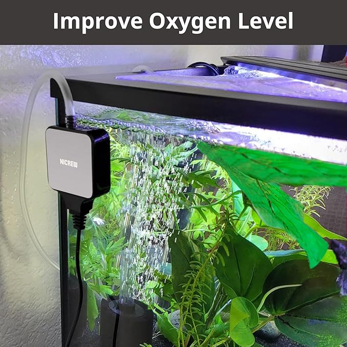 NICREW Nano Silent Aquarium Air Pump Black, Aquarium Aerator - Image 3