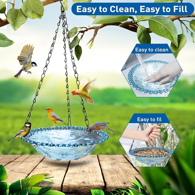 2 Pack Hanging Bird Baths, Hanging Bird Feeders - Image 5