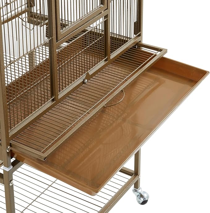 Topeakmart 53.5inch Large Bird Cage Metal Mobile Parrot Cage - Image 7