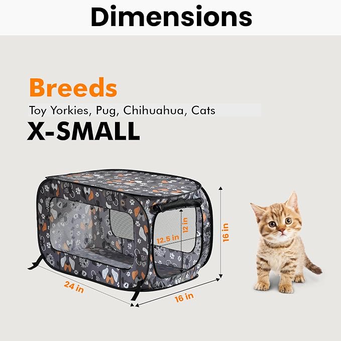 Beatrice Home Fashions Portable, Collapsible, Pop Up Kennel Travel Cat and Dog - Image 2
