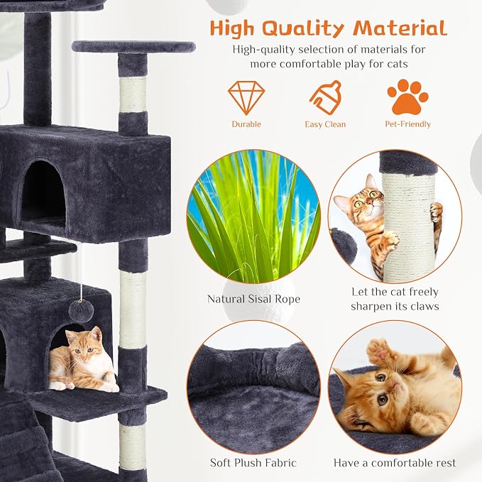 Sweetcrispy 54 Inch Cat Tree Tower, Indoor Cat Condo - Image 5