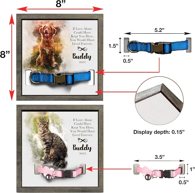 Personalized Pet Memorial Gifts Water Color Dog Picture Frame Dog Loss Sympathy - Image 3