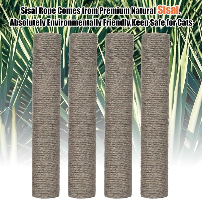 PowerKing Natural Sisal Replacement Scratching Post, 15.7'' 2 Pieces M8 Cat - Image 4