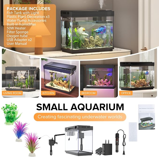 Fish Tank 2.4 Gallon Aquarium - Image 8