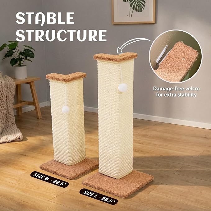 PETKARAY Couch Corner Cat Scratcher, 22.5" Sisal Scratching Post - Image 5