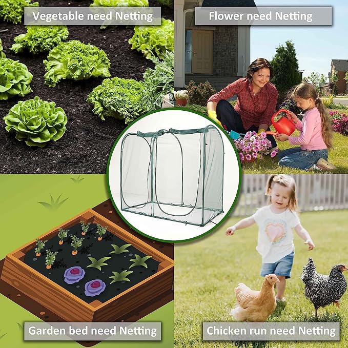 Poray Large Tunnel 8.2'x4' Plant Netting Cover, 6FT Tall Crop Cage Tomato - Image 5