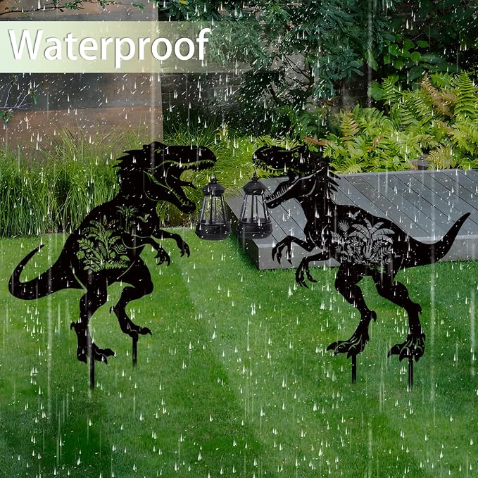 Dinosaur Metal Garden Stakes Yard Decor - Image 4