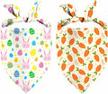 Easter Dog Bandana, 2 Pack Adjustable Holiday Party Pets Rabbit Easter Egg by XGXHZYLC