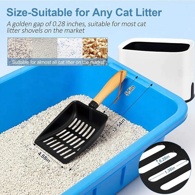 Cat Litter Scoop, Metal Litter Scoop, Heavy Duty Metal Cat Scooper - Image 2