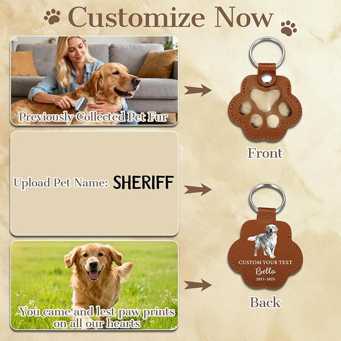 Eunigem Personalized Pet Hair Keychain - Image 2