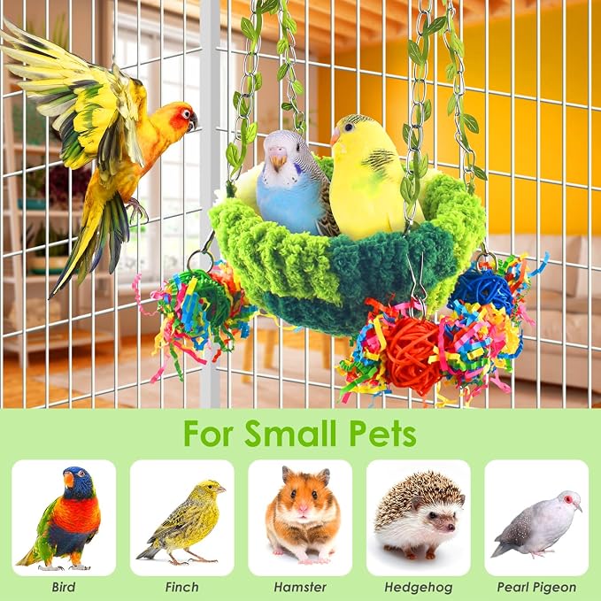 KATUMO Conure Nest, Bird Breeding Bed Cockatiel Snuggle Nest Parakeet Swing Bed - Image 7