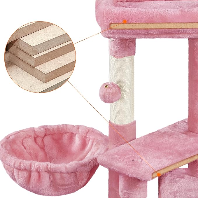 Topeakmart Cat Tree Tower for Indoor Cats, 34.5in Cute Kitten Tree Activity - Image 8