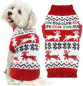 Dog Christmas Sweater Xmas Pet Clothes Cute Reindeer Christmas Dog Costume by DOGGYZSTYLE