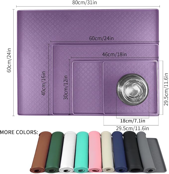 Ptlom Dog Food Mat Waterproof Pet Bowl Mats - Image 2
