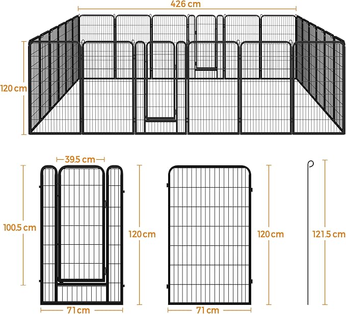 Yaheetech Dog Playpen Outdoor, 47 inch 24 Panels Dog Pen Indoor Heavy Duty - Image 6
