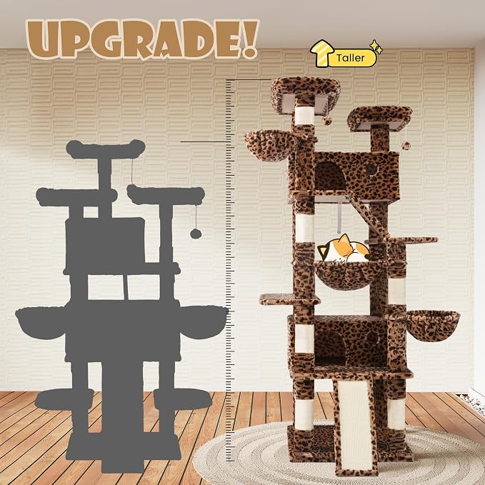 SHA CERLIN 81in Multi-Level Tall Cat Tree Tower - Image 4