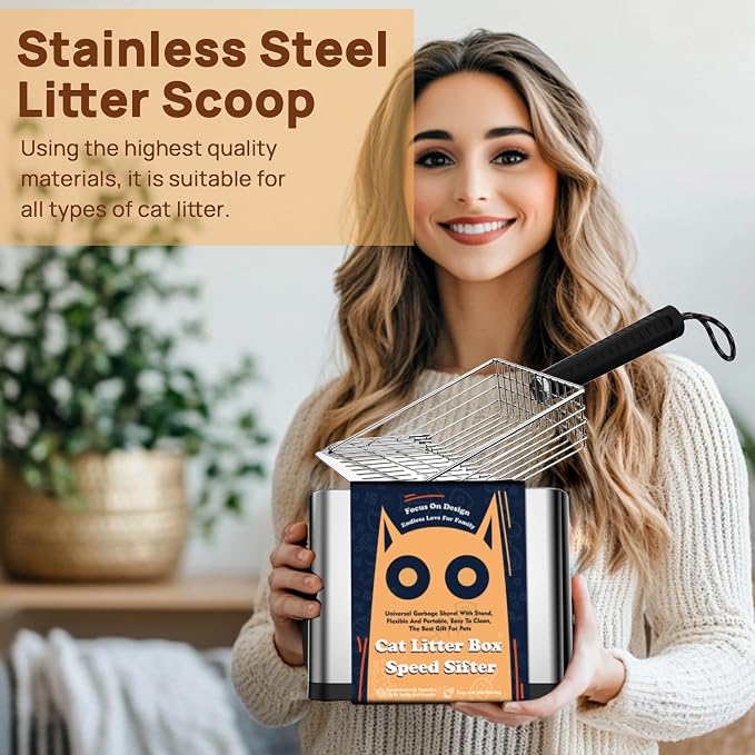 Heavy Duty Stainless Steel Cat Litter Scoop - Image 2