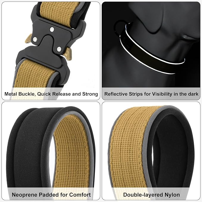 Plutus Pet Tactical Dog Collar, Reflective, Adjustable Heavy Duty Dog Collar - Image 4