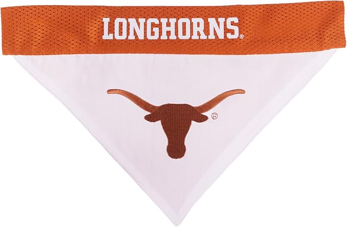 Pets First Collegiate Pet Accessories, Reversible Bandana, Texas Longhorns Size - Image 3