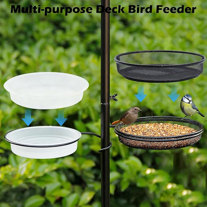 Bird Feeder Station with Metal Mesh Tray and Water Bowl - Image 2
