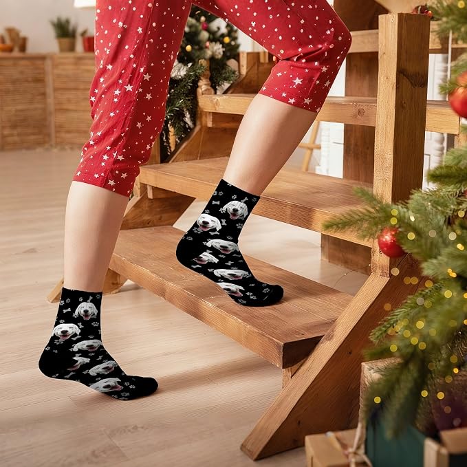 D-Story Custom Face Socks, Personalized Photo Picture on Socks, Unisex Athletic - Image 3