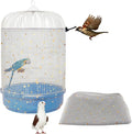 Bird Cage Seed Catcher, 45-90'' Adjustable Cover, Universal Nylon Mesh Net by LYMOI