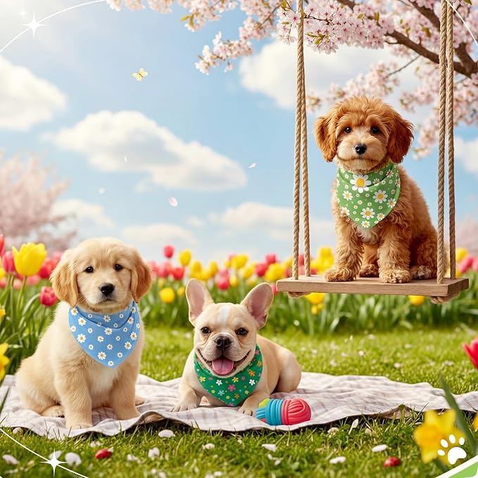 Weewooday 50 Pcs Spring Dog Bandanas Bulk - Image 6