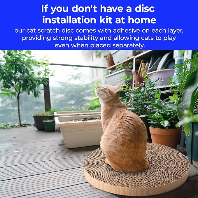 Round cat Scratcher Refill, 10 inch Diameter, 7/8 inch Thickness Scratcher - Image 5