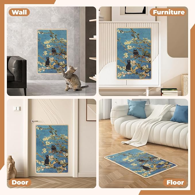 Sisal Cat Scratcher Mat, Cat Wall Scratcher - Image 6