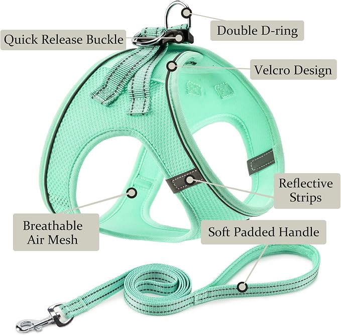 Dog Harness with Leash Set, No Pull Adjustable Reflective Step-in Puppy Pet - Image 2