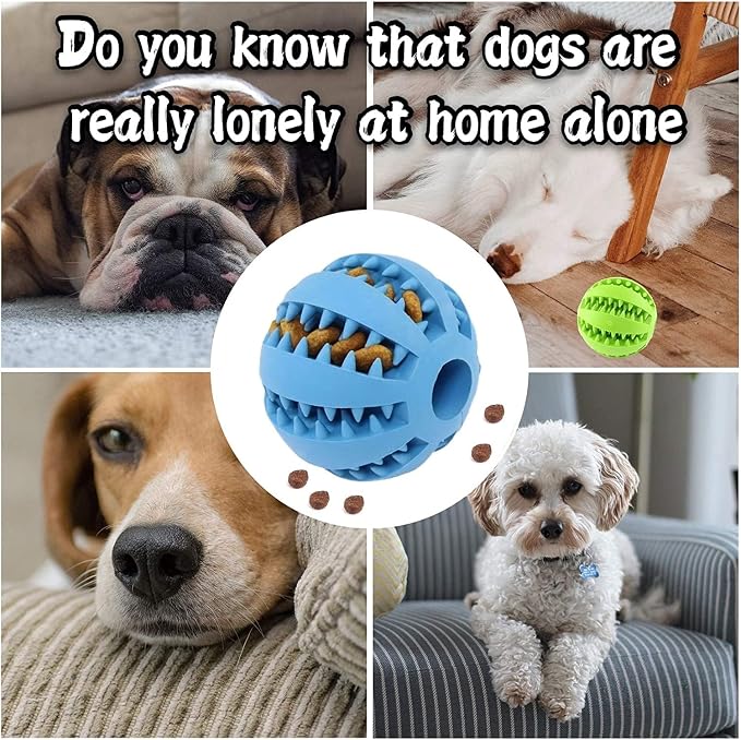 Dog Treat Toy Ball, Dog Tooth Cleaning Toy, Interactive Dog Toys 2.8" Pack of 2 - Image 5