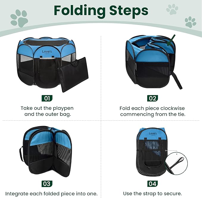 Love's cabin Pet Puppy Dog Playpen, Medium Dog Tent Crates Cage Indoor/Outdoor - Image 8